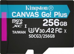 Карта пам'яті Kingston 256 GB microSDXC class 10 UHS-I U3 Canvas Go! Plus SDCG3/256GBSP фото
