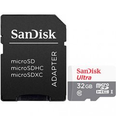 Карта пам'яті SanDisk 32 GB microSDHC UHS-I Ultra + SD adapter SDSQUNR-032G-GN3MA фото