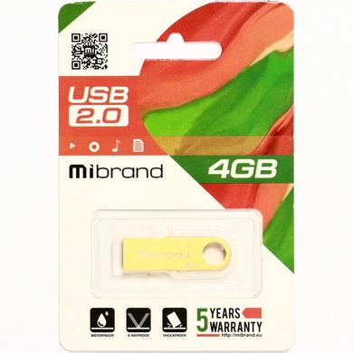 Flash память Mibrand 4GB Puma USB 2.0 Gold (MI2.0/PU4U1G) фото