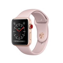 Смарт-годинник Apple Watch Series 3 (GPS + Cellular) 38mm Gold Aluminum Case with Pink Sand Sport Band (MQJQ2, MQKH2) фото