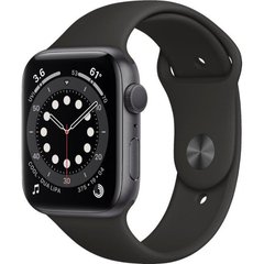 Смарт-часы Apple Watch Series 6 GPS 44mm Space Gray Aluminum Case w. Black Sport B. (M00H3) фото