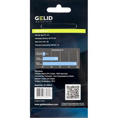 Термопрокладка GELID Solutions GP-Ultimate Thermal Pad 90x50x1.5mm 2шт (TP-VP04-C) фото