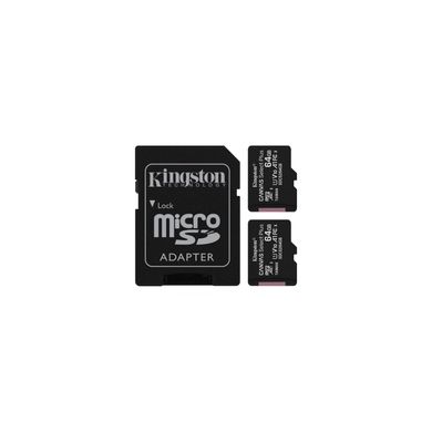 Карта пам'яті Kingston 64 GB microSDXC Class 10 UHS-I Canvas Select Plus Two Pack + SD Adapter SDCS2/64GB-2P1A фото