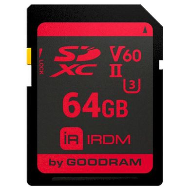 Карта памяти GOODRAM 64 GB SDXC UHS-II U3 IRDM IR-S6B0-0640R11 фото