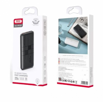 Power Bank XO Power Bank PR187 2USB+Type-C QC&PD3.0 22.5W 10000mAh Black фото