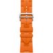 Apple Watch Hermes Series 9 GPS + Cellular 45mm Space Black Stainless Steel Case with Orange Kilim Single Tour (MRQQ3+MTJ03)