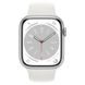 Apple Watch Series 8 GPS + Cellular 45mm Silver Aluminum Case with White Sport Band - M/L (MP4W3)