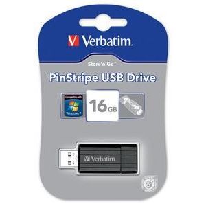 Flash память Verbatim 16 GB Store 'n' Go PinStripe Black 49063 фото