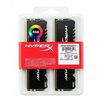 Оперативна пам'ять HyperX 64 GB (2x32GB) DDR4 3200 MHz Fury RGB (HX432C16FB3AK2/64) фото