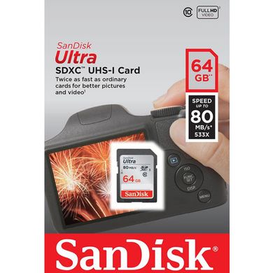 Карта памяти SanDisk SD 64GB C10 UHS-I Ultra (SDSDUNB-064G-GN6IN) фото