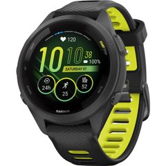 Смарт-годинник Garmin Forerunner 265S Black Bezel and Case with Black/Amp Yellow Silicone Band (010-02810-53) фото