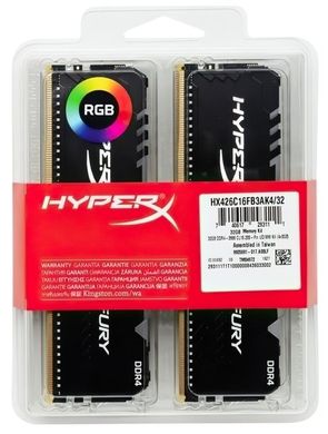 Оперативна пам'ять Kingston DDR4 2400 64GB KIT (16GBx4) HyperX Fury (HX424C15FB4AK4/64) фото