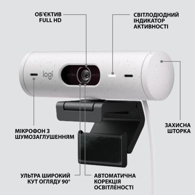 Вебкамера Logitech Brio 500 Off White (960-001428) фото