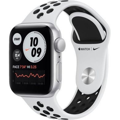 Смарт-годинник Apple Watch Nike SE GPS 40mm Silver Aluminum Case w. Pure Platinum/Black Nike Sport B. (MYYD2) фото