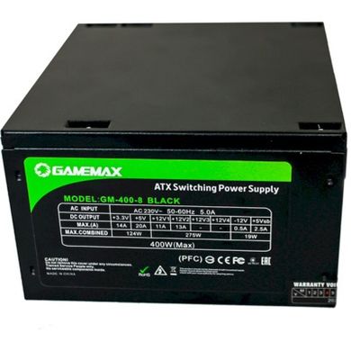Блок питания GAMEMAX GM-400-8CM Black фото