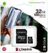 Kingston 32GB microSDHC Class 10 UHS-I Canvas Select Plus + SD Adapter SDCS2/32GB детальні фото товару