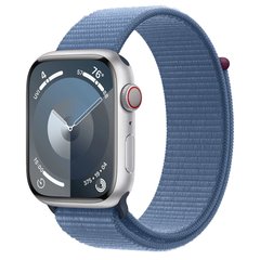 Смарт-годинник Apple Watch Series 9 GPS + Cellular 45mm Silver Aluminum Case with Winter Blue Sport Loop (MRMJ3) фото