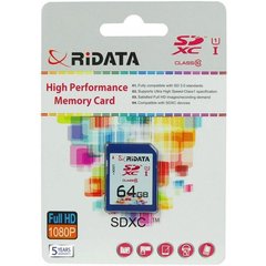 Карты памяти RiData 64 GB SDXC class 10 UHS-I FF960213