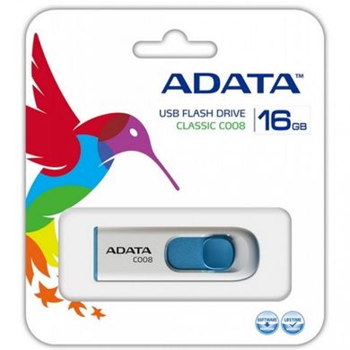 Flash память ADATA 16 GB C008 White (AC008-16G-RWE) фото