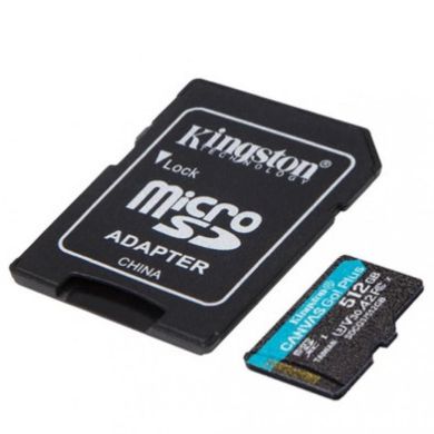 Карта пам'яті Kingston 512 GB microSDXC class 10 UHS-I U3 Canvas Go! Plus + SD Adapter SDCG3/512GB фото
