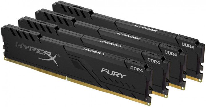 Оперативная память Kingston DDR4 2400 64GB KIT (16GBx4) HyperX Fury Black (HX424C15FB4K4/64) фото