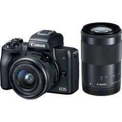 Фотоапарат Canon EOS M50 kit (15-45mm + 55-200mm) IS STM Black (2680C054) фото