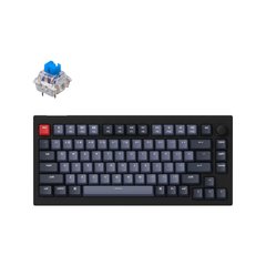 Клавіатура Keychron V1 84 Key QMK Gateron G PRO Blue Hot-Swap RGB Knob Carbon Black (V1D2_KEYCHRON) фото