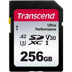 Карта памяти TRANSCEND SD 256GB C10 UHS-I U3 A2 R160/W90MB/s 4K (TS256GSDC340S) фото