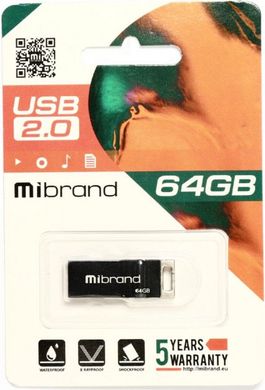 Flash память Mibrand 64GB Chameleon USB 2.0 Black (MI2.0/CH64U6B) фото