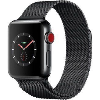 Смарт-годинник Apple Watch Series 3 GPS + Cellular 38mm Space Black Stainless Steel w. Space Black Milanese L. (MR1H2) фото
