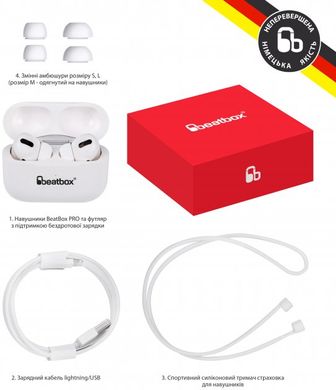 Навушники BeatBox PODS PRO 1 Wireless Charging White (bbppro1wcw) фото