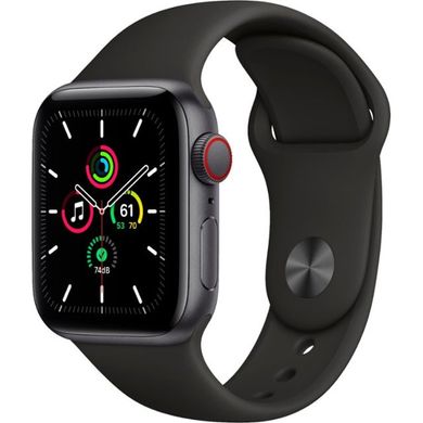 Смарт-часы Apple Watch SE GPS + Cellular 40mm Space Gray Aluminum Case with Black Sport B. (MYED2) фото