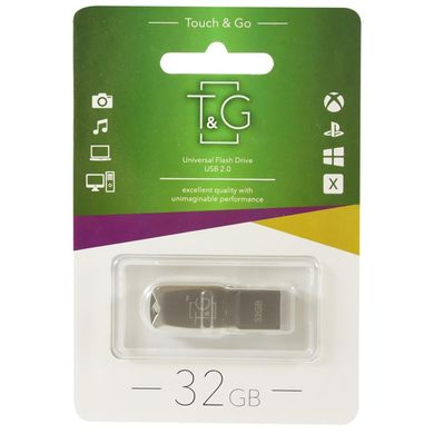 Flash пам'ять T&G 32GB Metal Series USB 2.0 Silver (TG100-32G) фото