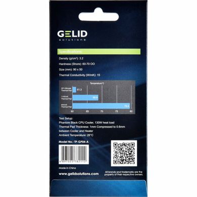 Термопрокладка GELID Solutions GP-Ultimate Thermal Pad 90x50x1.5mm (TP-GP04-C) фото