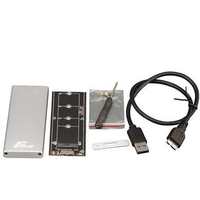 Карман для диска Frime M.2 NGFF Metal USB 3.0 Silver (FHE201.M2U30) фото