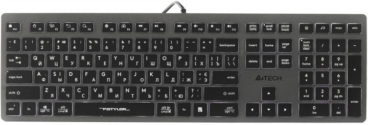 Клавиатура A4Tech FX60 Grey White Backlit фото