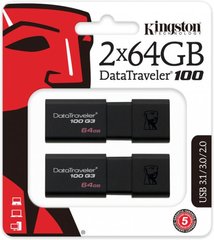 Flash память Kingston 2 x 64 GB DataTraveler 100 G3 (DT100G3/64GB-2P) фото
