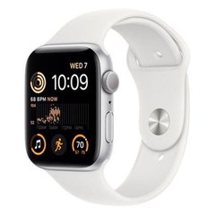 Смарт-часы Apple Watch SE 2 GPS 44mm Silver Aluminum Case with White Sport Band S/M (MNTH3) фото