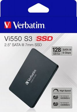SSD накопичувач SSD 2,5" 128Gb Verbatim Vi550 S3 49350 SATA III (3D NAND) фото