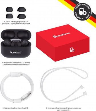Наушники BeatBox PODS PRO 1 Wireless charging black (bbppro1wcb) фото