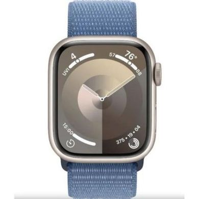Смарт-годинник Apple Watch Series 9 GPS 41mm Starlight Aluminum Case w. Winter Blue Sport Loop (MR9K3) фото