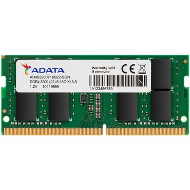 Оперативна пам'ять ADATA 16 GB DDR4 3200 MHz EU (AD4S320016G22-SGN) фото