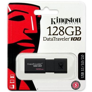 Flash память Kingston 128 GB DT100 G3 Black (DT100G3/128GB) фото