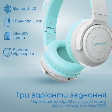 Навушники Promate Panda Aqua (panda.aqua) фото