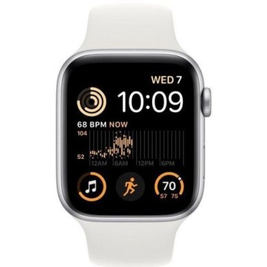 Смарт-годинник Apple Watch SE 2 GPS 44mm Silver Aluminum Case with White Sport Band S/M (MNTH3) фото