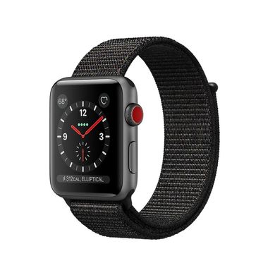 Смарт-годинник Apple Watch Series 3 GPS + Cellular 38mm Space Gray Aluminum w. Black Sport L. (MRQE2) фото