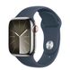 Apple Watch Series 9 GPS + Cellular 45mm Silver S. Steel Case w. Storm Blue S. Band - M/L (MRMP3)