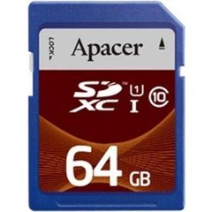 Карта пам'яті Apacer 64 GB SDXC Class 10 UHS-I AP64GSDXC10U1-R фото