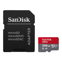 Карта памяти SanDisk 256 GB microSDXC UHS-I Ultra A1 + SD adapter (SDSQUAC-256G-GN6MN) фото