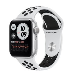 Смарт-годинник Apple Watch Nike Series 6 GPS 40mm Silver Aluminum Case w. Pure Platinum/Black Nike Sport B. (M00T3) фото